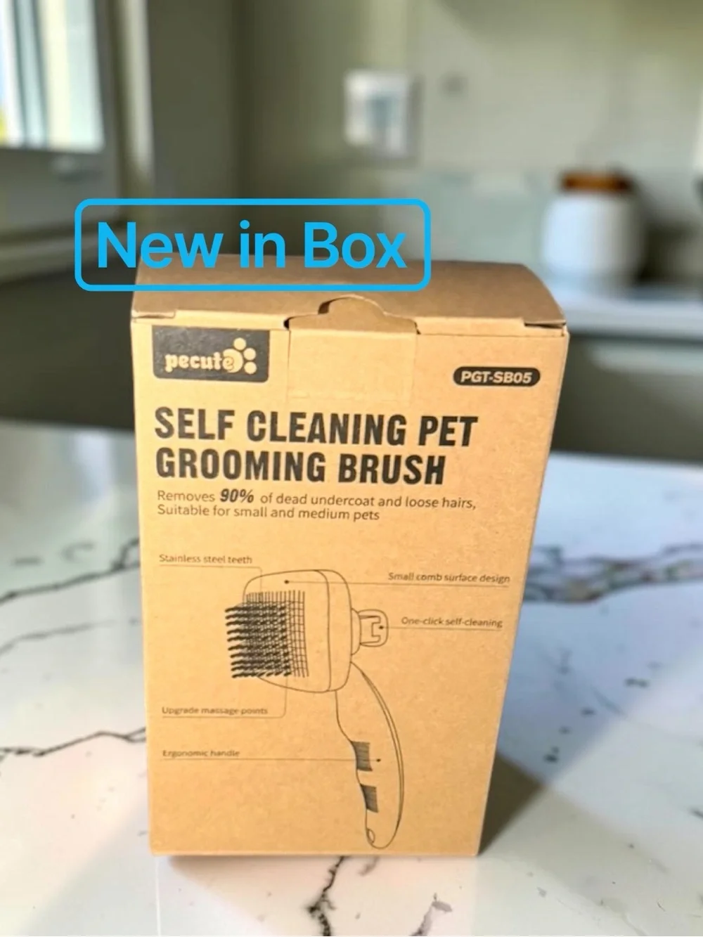 🐕🐈 Pecute Self-Cleaning Slicker Brush for Dogs & Cats